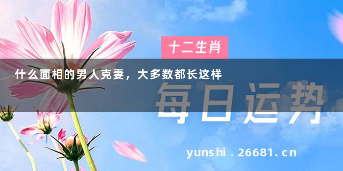什么面相的男人克妻，大多数都长这样