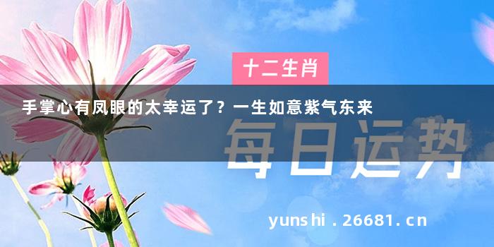 手掌心有凤眼的太幸运了？一生如意紫气东来